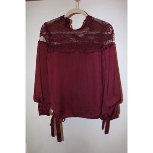 Lipslide burgundy lace blouse